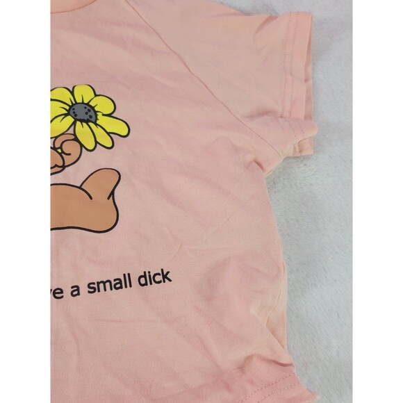 Y2K Pink Teddy Bear Crop Top Size Small "You Look Like You Have A Small" T-Shirt - Picture 6 of 8